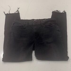 Hudson Jeans Black Cropped Distressed Denim